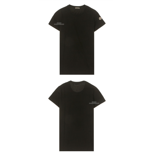 [몽클레어] 19FW 8090400 V8058 999 암로고 라운드 반팔 티셔츠 블랙 여성 티셔츠 / TJ,MONCLER