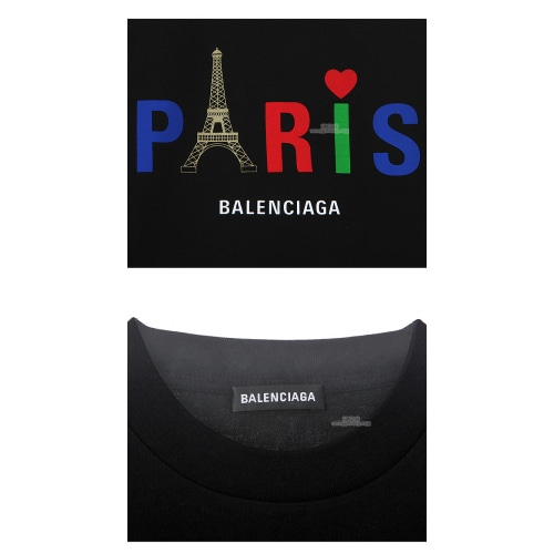 [발렌시아가] 20SS 594599 TGV43 1000 파리 로고 프린팅 반팔 티셔츠 블랙 여성 티셔츠 / TFN,BALENCIAGA
