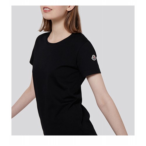 [몽클레어] 8C73200 V8058 999 로고 패치 라운드 반팔 티셔츠 블랙 여성 티셔츠 / TTA,MONCLER