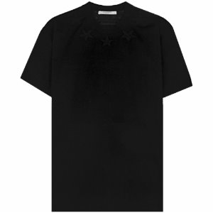 [지방시] 18FW BM701L3Y03 001 스타 패치 오버핏 반팔티셔츠 블랙 남성 티셔츠 / TR,GIVENCHY