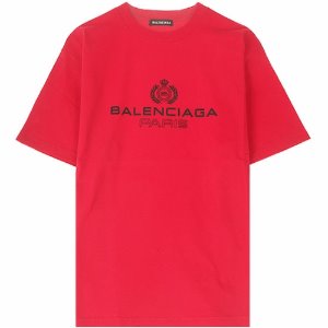 [발렌시아가] 20SS 594579 TGV60 5640 BB로고 라운드 반팔 티셔츠 레드 남성 티셔츠 / TR,BALENCIAGA