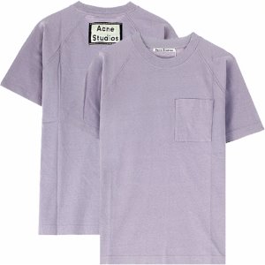 [아크네] 20SS BL0160 ADI 백로고 패치 포켓 반팔 티셔츠 라일락퍼플 남성 티셔츠 / TFN,ACNE STUDIOS