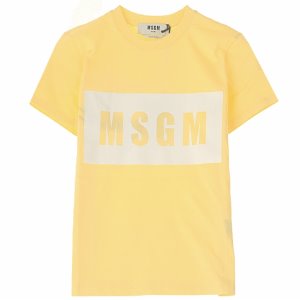 [MSGM] 20SS 2842MDM195 207498 06 로고프린팅 반팔 티셔츠 옐로우 여성 티셔츠 / TR,MSGM