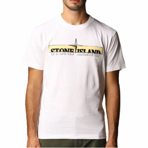 [스톤아일랜드] 20FW 73152NS83 V0001 로고 패치 반팔 티셔츠 화이트 남성 티셔츠 / TTA,STONE ISLAND