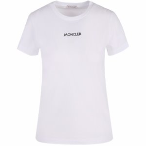 [몽클레어] 8C7A610 829FB 001 자수로고 라운드 반팔티셔츠 화이트 여성 티셔츠 / TJ,MONCLER