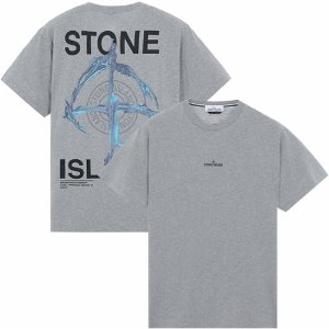 [스톤아일랜드] 21SS 74152NS85 V0M64 백로고 라운드 반팔티셔츠 그레이 남성 티셔츠 / TLS,STONE ISLAND