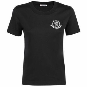 [몽클레어] 8C00016 829FB 999 빅로고 페인팅 라운드 반팔 티셔츠 블랙 여성 티셔츠 / TJ,MONCLER