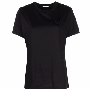 [몽클레어] 8C00009 829FB 999 빅로고 프린팅 라운드 크롭 반팔티셔츠 블랙 여성 티셔츠 / TLS,MONCLER