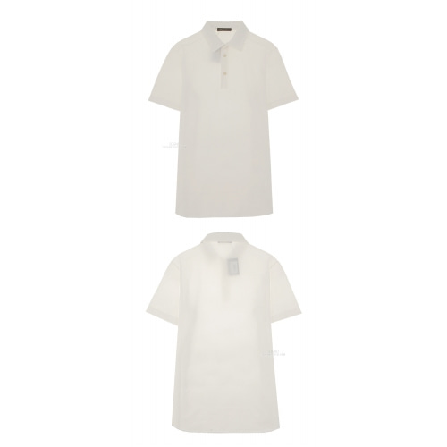 [로로피아나] FAI1315 1005 클래식 폴로티셔츠 화이트 남성 티셔츠 / TJ,LORO PIANA