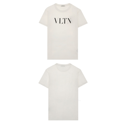 [발렌티노] 19FW SV3MG10V 3LE A01 가슴로고 라운드 반팔티셔츠 화이트블랙 남성 티셔츠 / TFN,VALENTINO