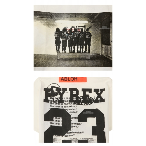 [파이렉스] 10081782 파이렉스 X 챔피언 버질아블로 MCA 팀 프린팅 반팔티셔츠 화이트 남성 티셔츠 / TR,PYREX