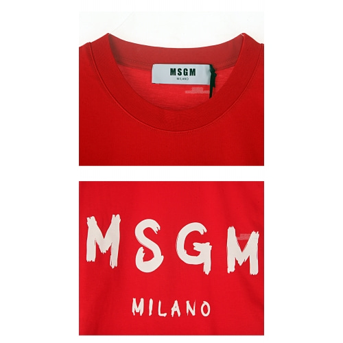 [MSGM] 20SS 2740MM97 195797 18 페인트 밀라노 로고 반팔 레드화이트 남성 티셔츠 / TJ,MSGM