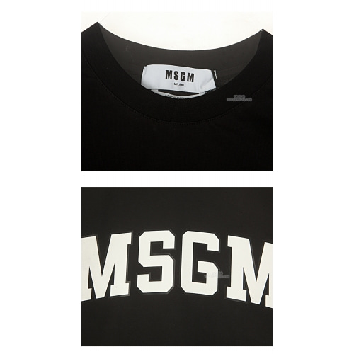 [MSGM] 20SS 2841MDM162 207298 99 로고 프린팅 라운드 반팔티셔츠 블랙 여성 티셔츠 / TJ,MSGM