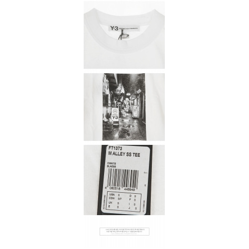 [Y3] 20SS FT1373 앨리 프린팅 반팔 티셔츠 아이보리 남성 티셔츠 / TR,Y-3