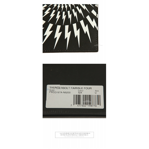 [닐바렛] 20SS PBSG197A N9200 524 썬더볼트 카드 홀더 블랙 지갑 / TFN,NEIL BARRETT