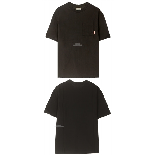 [아크네] BL0214 900 패치포켓 코튼 라운드 반팔티셔츠 블랙 남성 티셔츠 / TJ,ACNE STUDIOS