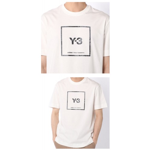 [Y3] GV6061 스퀘어 라벨 그래픽 반팔티셔츠 화이트 남성 티셔츠 / TJ,Y-3