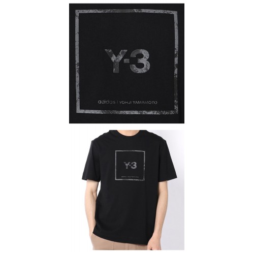 [Y3] GV6060 스퀘어 라벨 그래픽 반팔티셔츠 블랙 남성 티셔츠 / TJ,Y-3