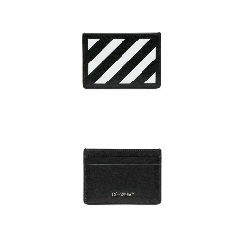 [오프화이트] OMND017S21LEA0021001 디아그널 카드홀더 블랙화이트 지갑 / TR,OFF WHITE