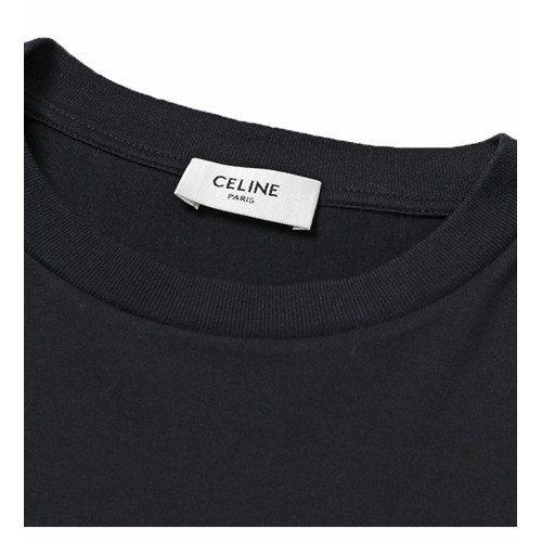 [셀린느] 501F 2X681 38AW 로고 프린팅 루즈 반팔티셔츠 블랙 남성 티셔츠 / TJ,CELINE