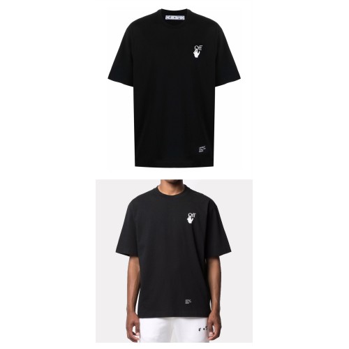 [오프화이트] OMAA120F21JER0071001 카라 에로우 반팔티셔츠 오버핏 블랙 화이트 남성 티셔츠 / TR,OFF WHITE