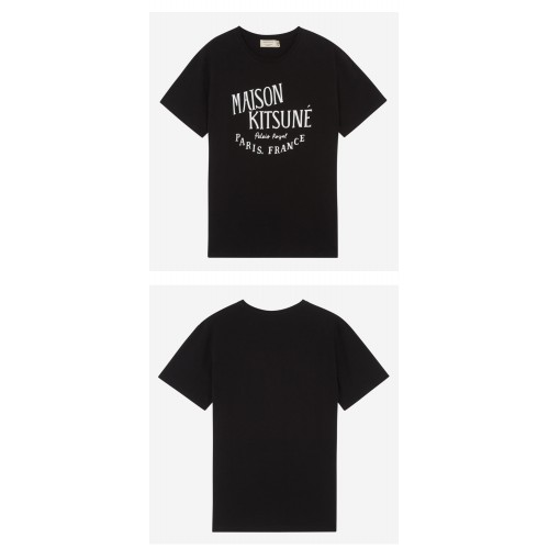 [메종키츠네] AM00100KJ0008 P199 레터링 로고 라운드 반팔티셔츠 블랙 남성 티셔츠 / TJ,MAISON KITSUNE