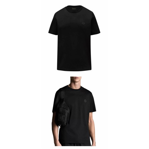 [몽클레어] 8C00056 8390Y 999 로고패치 라운드 반팔티셔츠 블랙 남성 티셔츠 / TJ,MONCLER
