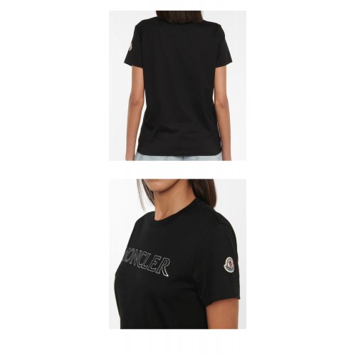 [몽클레어] 8C00013 829FB 999 암로고 라운드 반팔티셔츠 블랙 여성 티셔츠 / TJ,MONCLER