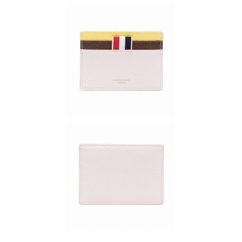 [톰브라운] MAW020F 00198 680 펀믹스 페블 그레인 싱글 카드 홀더 라이트 핑크 지갑 / TR,THOM BROWNE