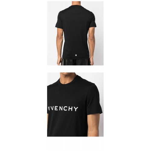 [지방시] BM716G3YAC 001 로고 프린팅 슬림 라운드 반팔티셔츠 블랙 남성 티셔츠 / TEO,GIVENCHY