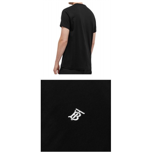 [버버리] 8014020 10 모노그램 자수 라운드 반팔티셔츠 블랙 남성 티셔츠 / TEO,BURBERRY