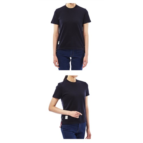 [톰브라운] FJS013A 00050 415 클래식 피크 릴렉스 핏 쇼츠 슬리브 네이비 여성 티셔츠 / TJ,THOM BROWNE