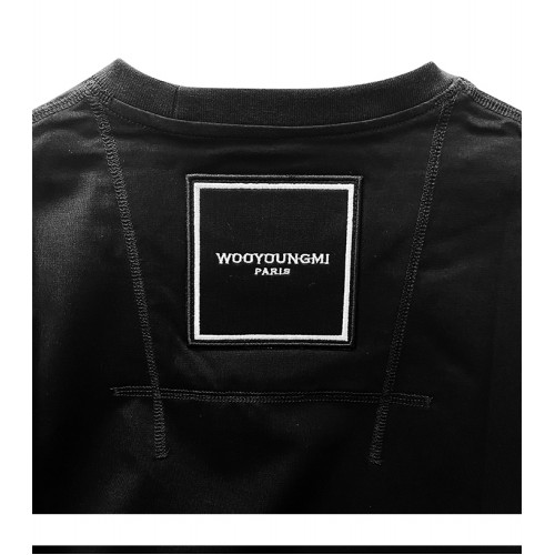 [우영미] W241TS01708B 코튼 스퀘어 라벨 반팔티셔츠 블랙 남성 티셔츠 / TTA,WOOYOUNGMI
