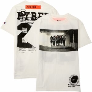 [파이렉스] 10081782 파이렉스 X 챔피언 버질아블로 MCA 팀 프린팅 반팔티셔츠 화이트 남성 티셔츠 / TR,PYREX