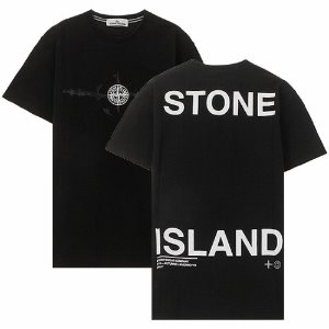 [스톤아일랜드] 19FW 71152NS85 V0029 타이포 로고 프린팅 반팔티셔츠 블랙 남성 티셔츠 / TR,STONE ISLAND