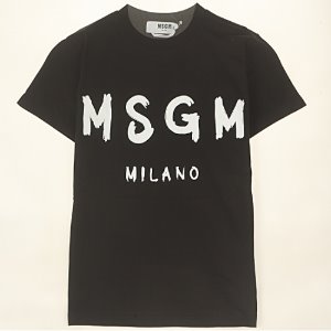 [MSGM] 20SS 2842MDM160 207498 99 필기로고 라운드 반팔티셔츠 블랙 여성 티셔츠 / TR,MSGM