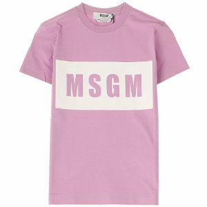 [MSGM] 20SS 2842MDM195 207498 70 로고프린팅 반팔 티셔츠 퍼플 여성 티셔츠 / TR,MSGM