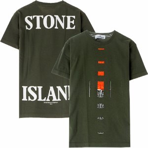 [스톤아일랜드] 20SS 72152NS90 V0058 로고자수 백프린팅 반팔티셔츠 카키 남성 티셔츠 / TEO,STONE ISLAND