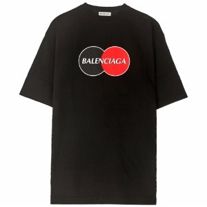 [발렌시아가] 20SS 620941 TIV79 1000 유니폼 프롬 오버 반팔티셔츠 블랙 여성 티셔츠 / TR,BALENCIAGA