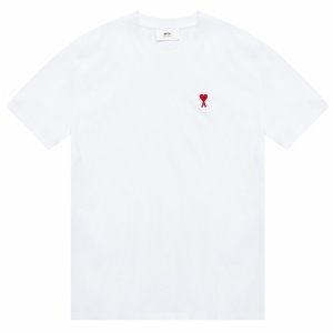 [아미] BFHJ108.723 100 하트 로고패치 반팔 티셔츠 화이트 남성 티셔츠 / TTA,AMI