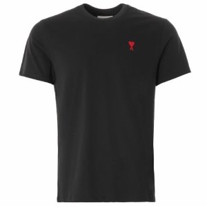 [아미] BFHJ108.723 001 하트 로고패치 반팔 티셔츠 블랙 남성 티셔츠 / TTA,AMI