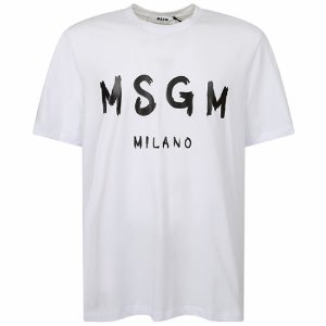 [MSGM] 2000MM510 200002 01 밀라노 로고 반팔 티셔츠 화이트 남성 티셔츠 / TR,MSGM