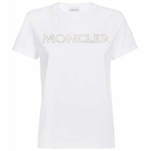 [몽클레어] 8C00013 829FB 001 암로고 라운드 반팔티셔츠 화이트 여성 티셔츠 / TLS,MONCLER