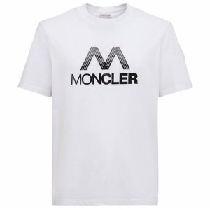 [몽클레어] 8C00038 829H8 001 로고 프린팅 라운드 반팔티셔츠 화이트 남성 티셔츠 / TJ,MONCLER