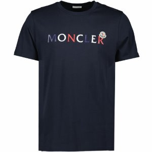 [몽클레어] 8C00043 8390T 778 로고 패치 라운드 반팔티셔츠 네이비 남성 티셔츠 / TLS,MONCLER