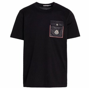 [몽클레어] 8C00048 8390Y 999 더블패치 포켓 라운드 반팔티셔츠 블랙 남성 티셔츠 / TJ,MONCLER