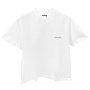 [우영미] W241TS01701W 코튼 스퀘어 라벨 티셔츠 화이트 남성 티셔츠 / THW,WOOYOUNGMI
