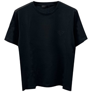 [프라다] UJN880 1U1R F0002 가슴로고 라운드 반팔티셔츠 블랙 남성 티셔츠 / TJ,PRADA