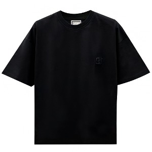 [우영미] W241TS05716B 야광 젤리피쉬 백로고 라운드 반팔 티셔츠 블랙 남성 티셔츠 / TJ,WOOYOUNGMI
